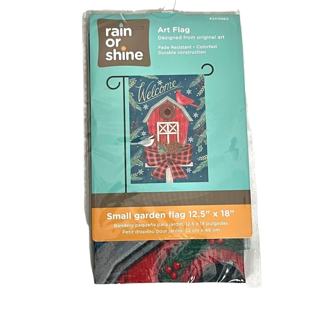 Rain or Shine Christmas Barn Garden Flag